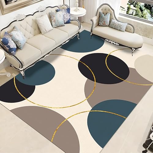 XESZIEO Moderner Designer Teppich rutschfest Waschbar Teppich Abstraktes OrangeHomeDekorativeTeppiche,110x190cm von XESZIEO