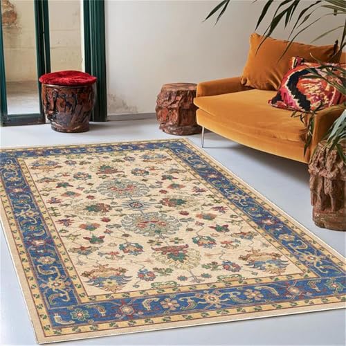 XESZIEO Moderner Designer Teppich rutschfest Waschbar Teppich Retro-Blau-MusterHomeDekorativeTeppiche,110x190cm XESZIEO Moderner Designer Teppich rutschfest Waschbar Teppich Retro-Blau-MusterHomeDekorativeTeppiche,110x190cm von XESZIEO