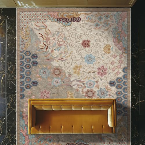 XESZIEO Moderner Designer Teppich rutschfest Waschbar Teppich Retro-GrauHomeDekorativeTeppiche,110x190cm XESZIEO Moderner Designer Teppich rutschfest Waschbar Teppich Retro-GrauHomeDekorativeTeppiche,110x190cm von XESZIEO