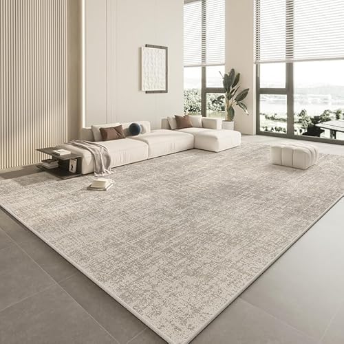 XESZIEO Teppich Wohnzimmer Kurzflor,Moderner Teppich FüR Den Innenbereich,Waschbar Schlafzimmer Teppich,Weicher & Pflegeleichter,Abstraktes Grau，200 x 300 cm von XESZIEO