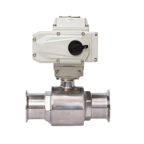 76 mm Sanitär-Schnellkugelhahn aus Edelstahl, 220 V, 110 V, 12 V, 24 V, Klemmtyp, schnelle Installation, gerader Kugelhahn(110VAC) von XEUVYMWT