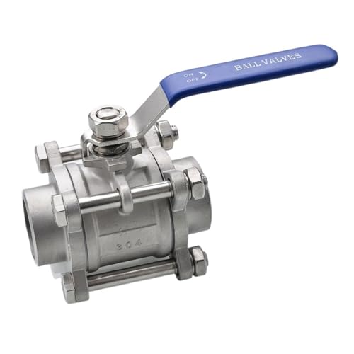 Dreiteiliger Kugelhahn aus Edelstahl 304, 3PC-Gewinde-Stumpfschweißventilschalter Q61F-16P 1/4 Zoll, 3/8 Zoll, 1/2 Zoll, 3/4 Zoll, 1 Zoll(1/2 inch) von XEUVYMWT