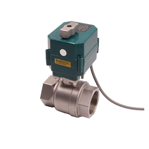 Elektrischer G1/2-Kugelhahn aus Edelstahl mit vollem Durchgang und hohem Drehmoment, 2/3-Leiter-Antrieb mit manuellem Schalter, 220 V(DC24V_CR02) von XEUVYMWT