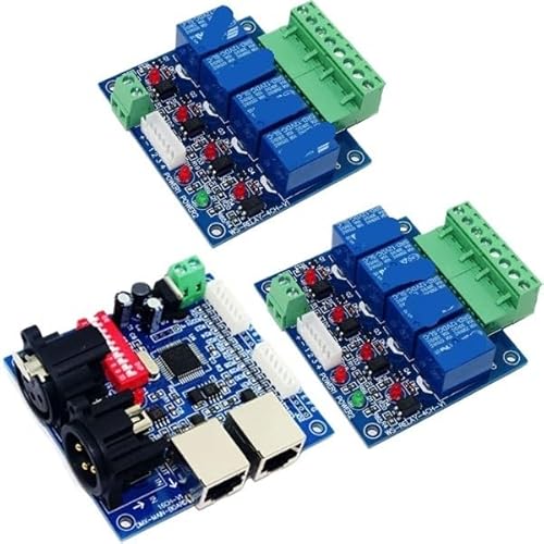 XEUVYMWT 1PCS 4-Kanal-DMX512-LED-Controller 4-Kanal-RJ45-LED-Lichtdecoder LED-RGB-Lichtleiste WS-DMX-RELAY-4CH/*2 DC12V 10A*4CH-Relais-Dekodierung(WS-DMX-RELAY-4CH X 2) von XEUVYMWT