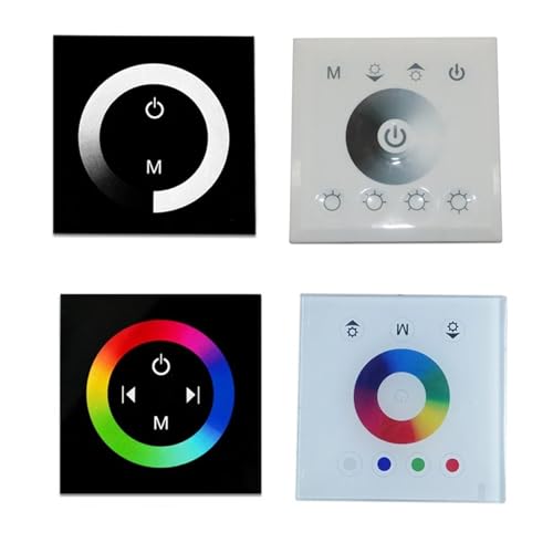 XEUVYMWT 1PCS DC12V-24V monochrom/RGB/RGBW Wand-montiert Touch Screen Controller Panel dimmer Schalter LED RGB licht Streifen Controller(Black Shell,TM06 Single Color) von XEUVYMWT