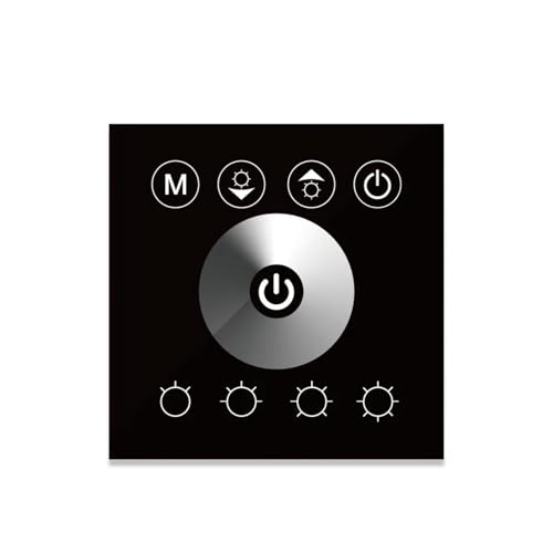 XEUVYMWT DC12V-24V Einzelfarbtemperatur RGB/RGBW 86 Wand-Touchscreen-Controller LED-Lichtleiste Glas-Dimmer-Controller 4A*3CH(Single Color-B) von XEUVYMWT