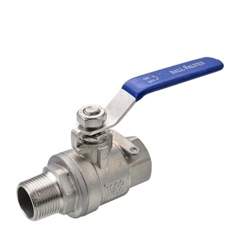 Zweiteiliger Kugelhahn aus Edelstahl 304 mit Innen- und Außengewinde/Kugelhahn aus Edelstahl/Innen- und Außengewinde 1/4 Zoll, 3/8 Zoll, 1/2 Zoll, 3/4 Zoll, 1 Zoll(3/8inch) von XEUVYMWT