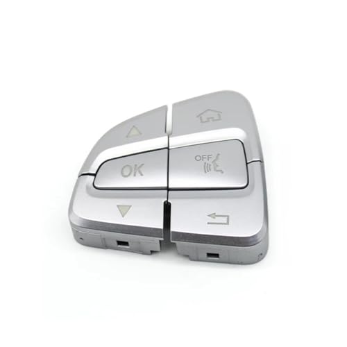 Multifunktions Lenkradschlüs Für BENZ C Für GLC Klasse C180 C200 C300 W205 W253 Auto Lenkrad Schalter Control Tasten Multifunktions Taste 0999050200(Silver Left) von XEXJHQQ