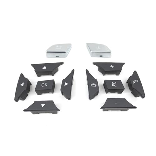 Multifunktions Lenkradschlüs Für BENZ CE Für GLK A-Klasse W204 X204 W212 W218 W156 W246 2185400162 1725400262 Auto Lenkrad Taste Menüsteuerung Schalterabdeckung(Model B Dark Gray) von XEXJHQQ