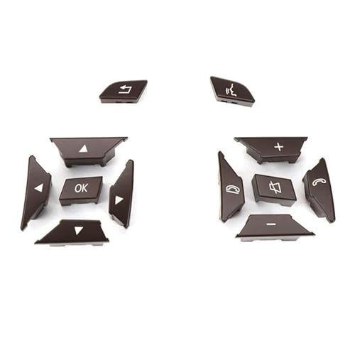 Multifunktions Lenkradschlüs Für Benz C E A Für GLK Klasse W204 X204 W212 W156 W246 W207 W117 W218 Auto Lenkrad Schalter Multi-funktionale Taste(Brown 1 Pair) von XEXJHQQ