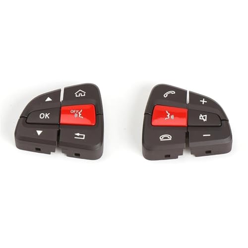 Multifunktions Lenkradschlüs Für Benz Für GLC C Klasse W205 W253 C180 C200 Für GLC300 Lenkrad Schalter Tasten Auto Multi-funktion(Brown Red) von XEXJHQQ