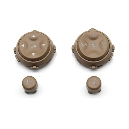 Multifunktions Lenkradschlüs Für Benz W221 W216 S CL Klasse S300 S350 S400 S600 Auto Multifunktions Lenkrad Steuerschalter Drucktasten(Brown) von XEXJHQQ