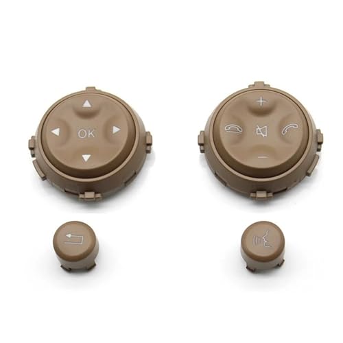 Multifunktions Lenkradschlüs Für Benz W221 W216 S CL Klasse S300 S350 S400 S600 Auto Multifunktions Lenkrad Steuerschalter Drucktasten(Brown) von XEXJHQQ