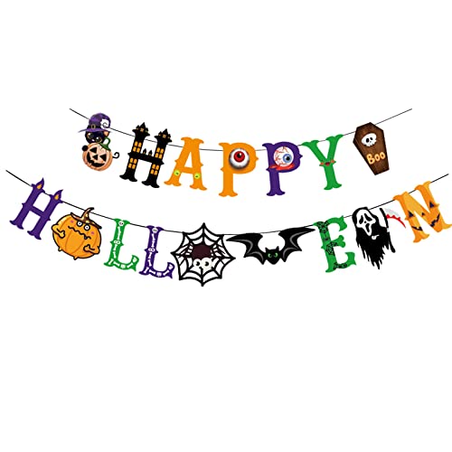 XEYYHAS Halloween-Party-Dekoration, Happy Halloween, Kürbis, für Halloween, drinnen und draußen, 2 Stile Happy Halloween von XEYYHAS