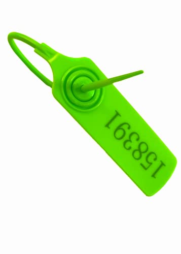 Pull-tite Sicherheitssiegel manipulationssichere Etiketten Kunststoff Vorhängeschloss Schild Krawatten nummeriert grün 100 Stück von XF-Vel