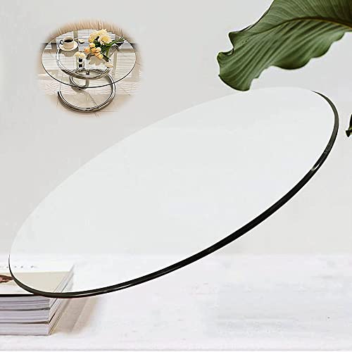 XFAK 50cm Tische Glasplatte Rund Tischplatte Aus Gehärtetes Glas 30 40 50 60 70 80 90 100cm Facettenschliff Schutzplatte Funkenschutzplatte Für Esstisch (Size : 90cm/35.4in) von XFAK
