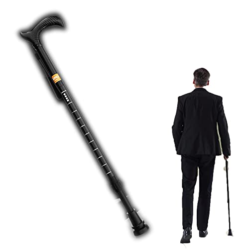 XFAK Gehstock Verstellbare, Gehstock Aus Carbon, Senioren Gehhilfe Stock, Herren/Damen Gehstock Handstock, Ergonomischem Gummifuß Und Handschlaufe von XFAK