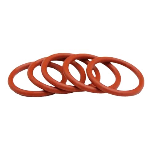 o-förmiger Ringdichtungsgummiband, 5er-Pack VMQ O-Ring-Dichtung, rot, 2 mm Drahtdurchmesser, mehrere Größen(2mmx141mmx145mm) von XFANAOOU