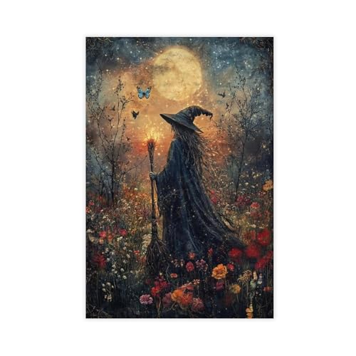 XFATGIA Mondschein-Hexen-Poster, Leinwand-Poster, Schlafzimmer, Dekoration, Landschaft, Büro, Raumdekoration, Geschenk, 30 x 45 cm XFATGIA Mondschein-Hexen-Poster, Leinwand-Poster, Schlafzimmer, Dekoration, Landschaft, Büro, Raumdekoration, Geschenk, 30 x 45 cm von XFATGIA