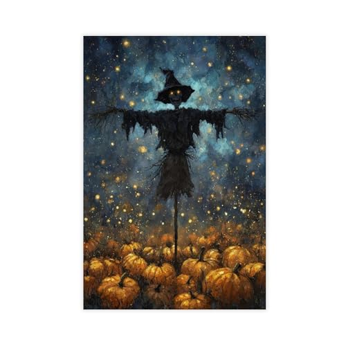 XFATGIA Vogelscheuche im Kürbis Patch auf Leinwand, Poster, Schlafzimmer, Dekoration, Landschaft, Büro, Raumdekoration, Geschenk, 30 x 45 cm XFATGIA Vogelscheuche im Kürbis Patch auf Leinwand, Poster, Schlafzimmer, Dekoration, Landschaft, Büro, Raumdekoration, Geschenk, 30 x 45 cm von XFATGIA