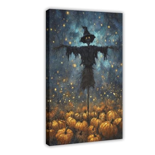 XFATGIA Vogelscheuche im Kürbis Patch auf Leinwand, Poster, Schlafzimmer, Dekoration, Landschaft, Büro, Raumdekoration, Geschenk, 50 x 75 cm XFATGIA Vogelscheuche im Kürbis Patch auf Leinwand, Poster, Schlafzimmer, Dekoration, Landschaft, Büro, Raumdekoration, Geschenk, 50 x 75 cm von XFATGIA