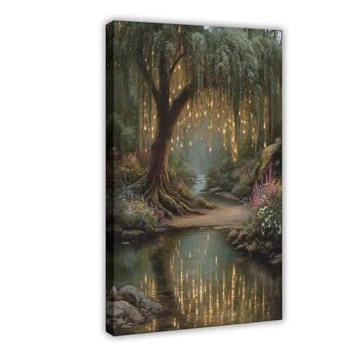 XFATGIA Woodland Stream Poster auf Leinwand, Schlafzimmer, Dekoration, Landschaft, Büro, Raumdekoration, Geschenk, 30 x 45 cm XFATGIA Woodland Stream Poster auf Leinwand, Schlafzimmer, Dekoration, Landschaft, Büro, Raumdekoration, Geschenk, 30 x 45 cm von XFATGIA