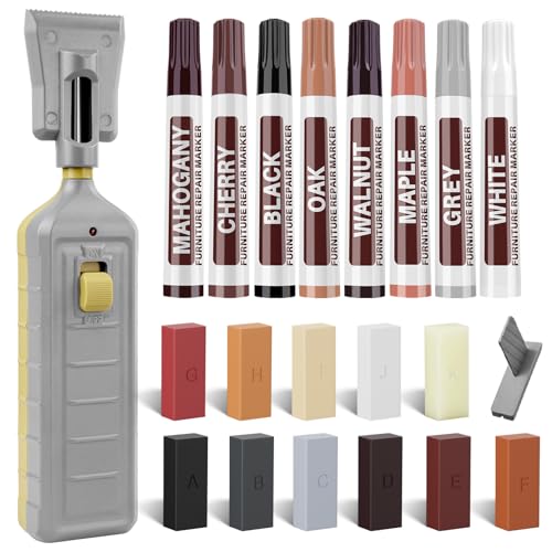 Laminat Reparaturset,Parkett Reparaturset Holz Möbel Vinyl Reparaturset,11 Farben Hartwachs Reparatur set,Deckt Laminatboden Holzboden Parkettboden Flecken,Loch,Kratzer,Risse von XFCA