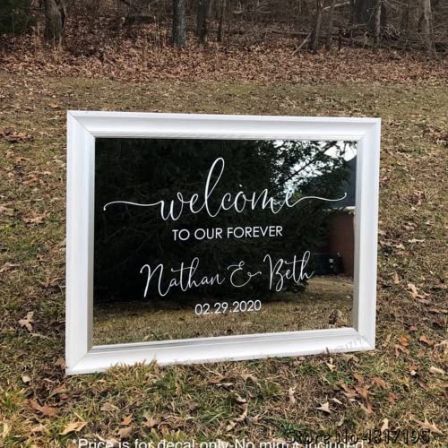XFD DIY Willkommen Zu Unserem Für Immer Hochzeit Aufkleber - Personalisiertes Rasen Zeichen Vinyl (57x33cm) von XFD