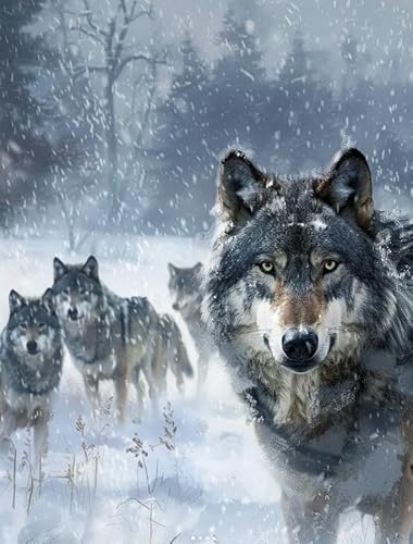 XFENDOUDOU Kreuzstich stickpackungen bilder Wolf im Schneemuster Cross Stitch Embroidery Kit Stickset Sticken Set Anfänger 16x20inch XFENDOUDOU Kreuzstich stickpackungen bilder Wolf im Schneemuster Cross Stitch Embroidery Kit Stickset Sticken Set Anfänger 16x20inch von XFENDOUDOU