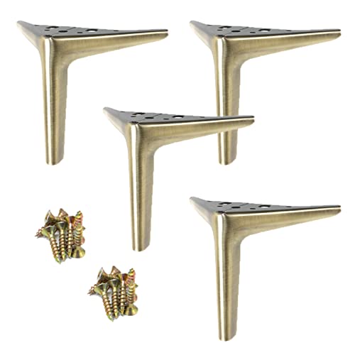 XFGFDFF Möbelfüße Metall-Tischbeine, DIY-Ersatzmöbelbeine, für Schränke, Sofas, Couchtische, Esstische, Schreibtische, Möbelfüße 4 Stück, mit Schrauben, Silber/Schwarz/Gold, Bronze-19 cm von XFGFDFF