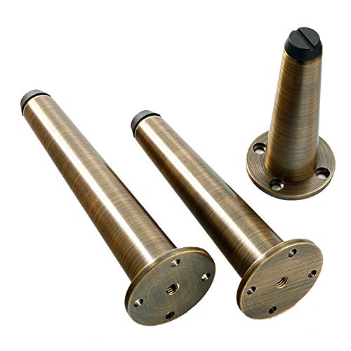 XFGFDFF Möbelbeine, 4 robuste Badezimmerbeine, Tischbeine, dicke Möbelbeine, aus reinem Kupfer, kein Rost/Verblassen, konische Metall-Ersatzbeine, 50 mm Durchmesser, verstellbar 0–6 mm, einfach und von XFGFDFF