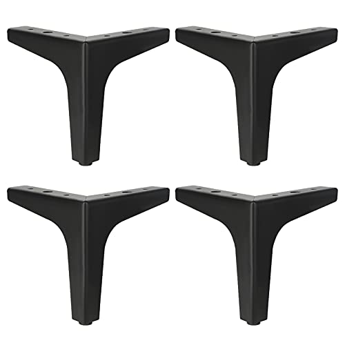 XFGFDFF Möbelfüße 4er-Pack Metall, robuste DIY-Tischbeine, für Esstische, Couchtische, Schränke, Sofas, Ersatzbeine, Schreibtischbeine, mit Schrauben und Schutzfüßen, schwarz von XFGFDFF
