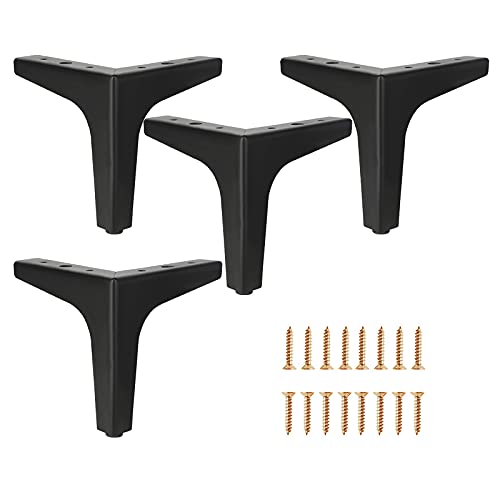 XFGFDFF Möbelbeine für moderne Möbel, Tischbeine aus Metall, Ersatz-Schreibtischbeine für Sofa Bett Couchtisch, 4 Stück, mit Schrauben und Füßen, Gold - 17 cm von XFGFDFF