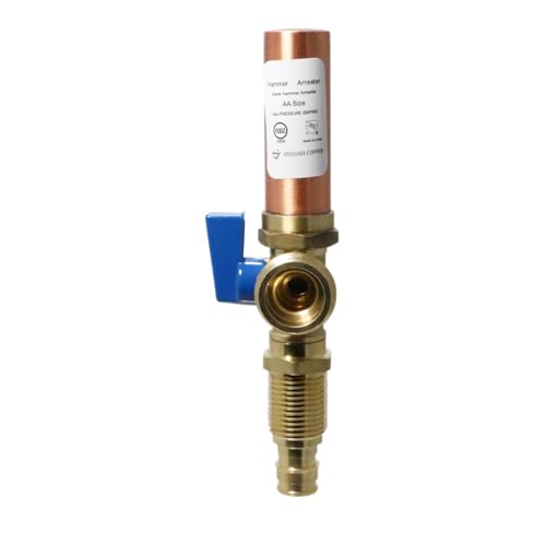 XFITTING 10 Stück Premium Waschmaschine Auslaufstopp Ventil mit Hammerfeststeller 1/5.1 cm Pex A x 3/10.2 cm MHT, Blauer Griff, Pex A Expansion Version von XFITTING