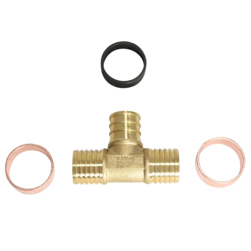 XFITTING 3/10.2 cm x 3/10.2 cm PB x 3/10.2 cm Pex Tee, Polybutylen Pex Tee mit Ring, Reparatursatz, Messing, 26-5-7=10XX, 10 Stück von XFITTING