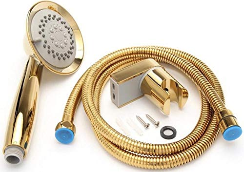 3 Funktion Gold plattierte Hand gehaltene Duschkopfschlauch und Halterung Halter Antique Gold Sprühgerät Multifunktionsfunktion, deren Set a Set a von XFLSDHGD