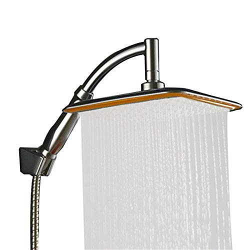 9 Zoll drehen 360 Grad Badezimmer Niederschlag Duschkopf ABS Chrom Wasser sparende Dusche Verlängerung Arm Hand gehalten Duschkopf dünn, 9 Zoll von XFLSDHGD