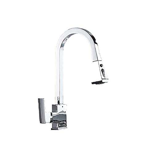 Chrom Blacked White Bürsted Nickel Küchenbecken Wasserhahn Heißer Kaltstream -Modus Crane Bad Tap Pull Out Pause | Küchenarmaturen (Chrom B) von XFLSDHGD