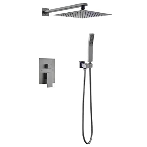 Duschsystem, wandmontierte Duscharmatur 2 in 1 Handheld- und Regenduschkopf, Eingriff Badewanne und Duschausstattungskit mit Höhe/Winkel Verstellbarer Verlängerungsarm Duschsystem, wandmontierte Duscharmatur 2 in 1 Handheld- und Regenduschkopf, Eingriff Badewanne und Duschausstattungskit mit Höhe/Winkel Verstellbarer Verlängerungsarm von XFLSDHGD