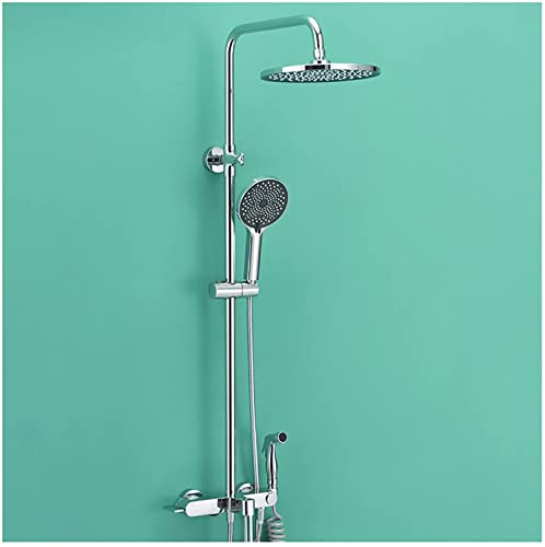 Duschsystem Wandmontierte Duscharmatur Set mit 10 -Zoll -Duschkopf Duschschlauch Dusch Set Badezimmer mit Badfüller und Handdusche, Bidet Sprayer, Che ， rot von XFLSDHGD