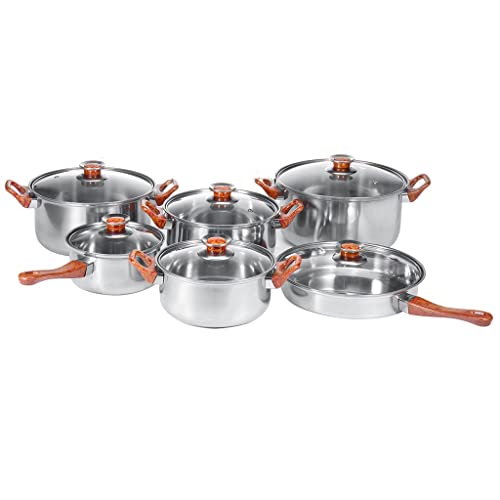 Edelstahltöpfe und Pfannen Set Kitchen Sils Set mit Suppe Pot Pfanne Pfanne mit Deckel 12 Stücke Edelstahltöpfe und Pfannen Set Kitchen Sils Set mit Suppe Pot Pfanne Pfanne mit Deckel 12 Stücke von XFLSDHGD