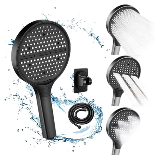 Hochdruck-Handheld-Duschkopf-Set-Drei-Gang-Booster, 1,5-m-Schlauch, stanzfreie Halterung, 15 cm von XFLSDHGD
