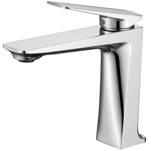 Moderne Matt Black Messing Deck montiertes Badezimmerbecken Wasserhahn mit einem Griffmixer heiß und kalt von XFLSDHGD