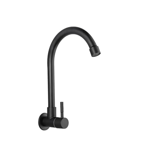 Moderner Edelstahl Küchenarmatur mit Pulldown Sprühwand montiert einzelner kaltes Wasserspüle Wasserhahn für Badezimmer -Waschtischmischer von XFLSDHGD