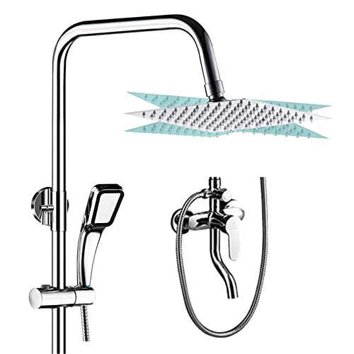 Regenduschkopf mit Hochdruck Handheld -Spray, Niederschlagsduschkopf mit verstellbarem Verlängerungsarm, Chrom dual Dual Duschkopf Handheld Duschkopf Kombination von XFLSDHGD