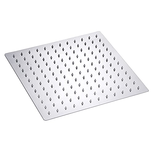 Runde quadratische Duschkopf Ultra-dünner großes Gebiet 8 "10" 12 "Chrom aus Edelstahl-Wasserniederschlag über Kopf, 12 Zoll von XFLSDHGD