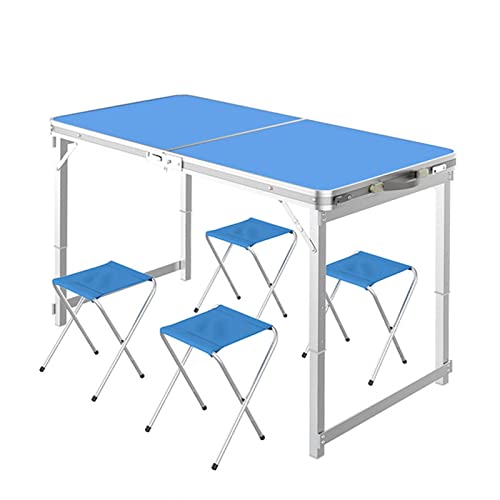 XFLSDHGD Camp Tabelle 1,2 m quadratische Röhre Klapptisch Outdoor Camping Picknick Grillen BBQ Fishing Haushalt Einfacher Essschreibtisch Tragbarer Strand (Farbe: Blau) (blau) von XFLSDHGD