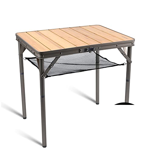 XFLSDHGD Camptisch Camping Table Tragbares dauerhafter Bambus -Tischhöhe Einstellbarer kompakter Stall für Outdoor -Picknick von XFLSDHGD