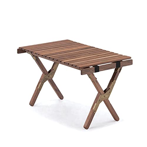 XFLSDHGD Camptisch im Freien Massivholz Klapptisch Camping Picknick Abnehmbarer Tisch (braun) von XFLSDHGD