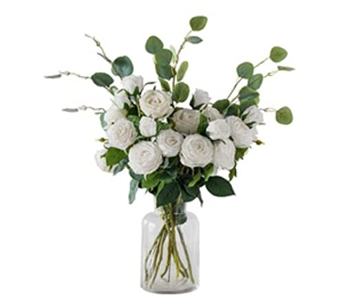 XFLSDHGD Künstliche Blumen im Topf wunderschön künstliche Blumen Stoff Rose Blume gefälschte Blume Hochzeit Dekoration Blumenstrauß Vase Gefälschte Blumen Set von XFLSDHGD